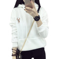 Autumn Winter Hoody Fashion Deer Embroidery Hoodies Casual Sweatshirts Hoodie for Women