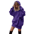 Women Fashion Solid Color Clothes Hoodies Pullover Coat Hoody Sweatshirt